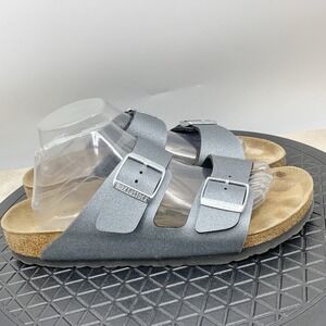 Birkenstock Sandals Women 42 Size 11 Shoes Arizona Silver Gray Leather Narrow